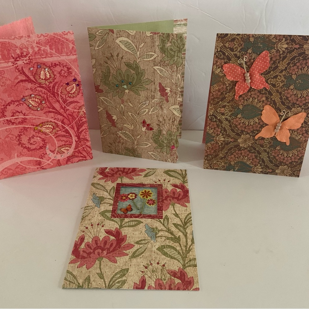 Floral and Butterfly Greeting Cards Set